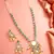Silver green pearl necklace earring set