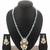 Silver green pearl necklace earring set