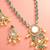 Silver green pearl necklace earring set