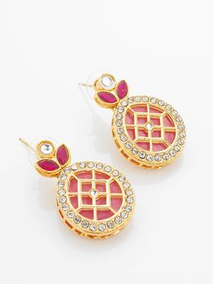 Ruby stone kundan necklace earring set 3