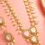 Pink stone pearl necklace earring set