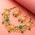 Peach green stone choker necklace set