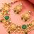 Peach green stone choker necklace set