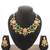Peach green stone choker necklace set