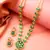 Green meenakari pearl necklace earring set