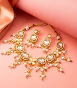 Mauve crystal kundan choker necklace set