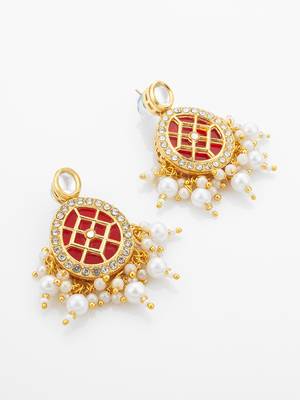 Double layer ruby necklace earring set 3