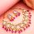 Lavender pink polki necklace earring set