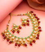 Multicolor meenakari kundan necklace set