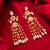 Kundan pearl long chain drop earrings