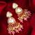 Pink kundan pearl chandbali earrings