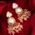 Pink kundan pearl chandbali earrings