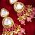 Pink kundan pearl chandbali earrings