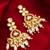 Kundan pearl cluster drop earrings