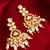 Kundan pearl cluster drop earrings