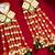 Green bead pearl long dangler earrings