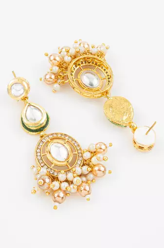Kundan pearl traditional drop earrings
