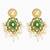 Green meenakari kundan drop earrings