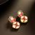 Red stone kundan drop earrings