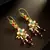 Multicolor stone long drop earrings