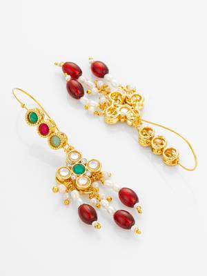 Multicolor stone long drop earrings 3