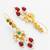 Multicolor stone long drop earrings