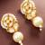 White kundan pearl drop earrings
