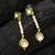 Green pearl kundan drop earrings