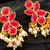 Pink floral pearl drop earrings