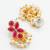 Pink floral pearl drop earrings