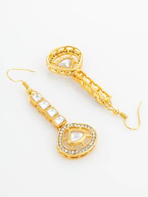 Square kundan drop earrings 3