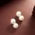 White pearl double stud earrings