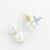 White pearl double stud earrings
