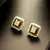 Green red kundan stud earrings