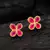 Pink clover stud earrings