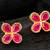 Pink clover stud earrings