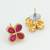 Pink clover stud earrings