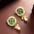Green stone pearl drop earrings