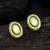 Green enamel kundan stud earrings