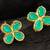 Green clover stone stud earrings