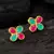 Pink green floral stud earrings