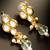 Green bead pearl drop earrings