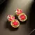Pink kundan crystal stud earrings