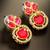 Pink kundan crystal stud earrings