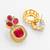 Pink kundan crystal stud earrings