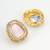 Pink crystal halo stud earrings