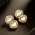 White kundan statement earrings