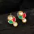 Multicolor kundan floral stud earrings
