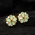 Mint green floral stud earrings