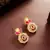 Red stone geometric drop earrings